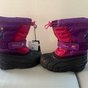 Sorel Frozen Elsa Kids' Pink, Purple,and Black Winter Boots 11 NWT
